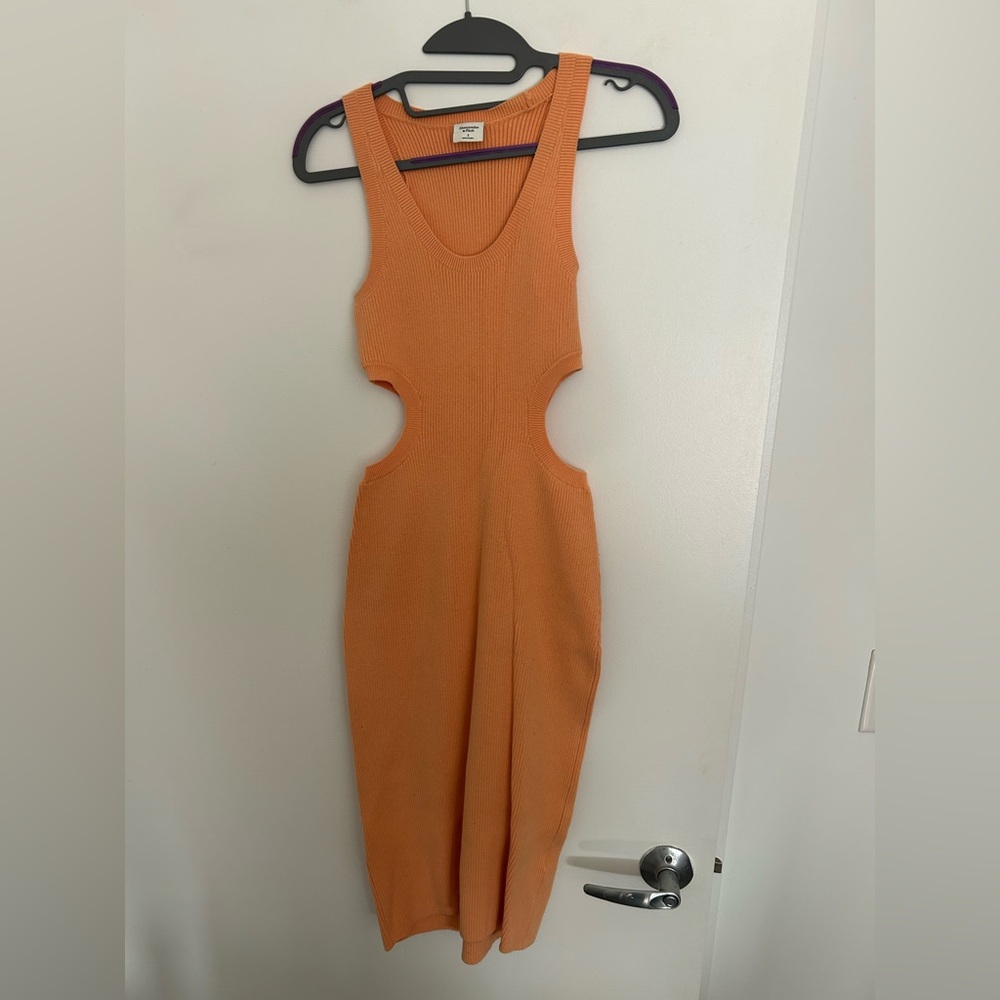 Abercrombie & Fitch Orange Backless Bodycon Dress